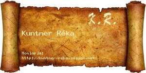 Kuntner Réka névjegykártya